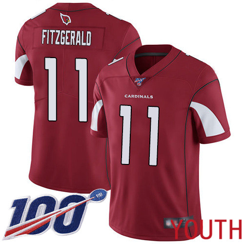 Arizona Cardinals Limited Red Youth Larry Fitzgerald Home Jersey NFL Football #11 100th Season Vapor Untouchable